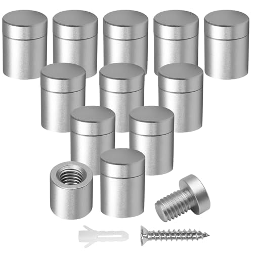 Luomorgo Aluminum Standoff Screws, 1/2" x 1/2", Silver, 12 Pcs - color: Silver, size: 1/2" x 1/2"