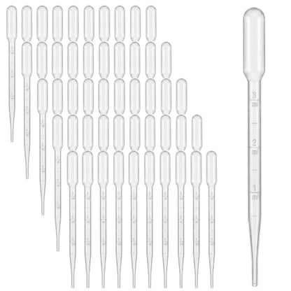 50 PCS 3ml Disposable Plastic Transfer Pipettes, Graduated Droppers