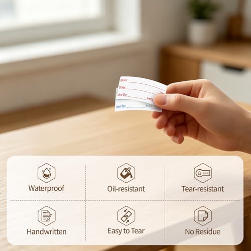 300 Labels Removable Food Labels, HUOJI 1 x 2 Kitchen Labels - size: 1x2-2 Rolls | 300 Sheets