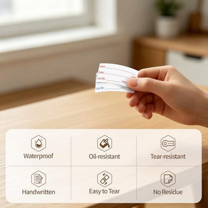 300 Labels Removable Food Labels, HUOJI 1 x 2 Kitchen Labels - size: 1x2-2 Rolls | 300 Sheets
