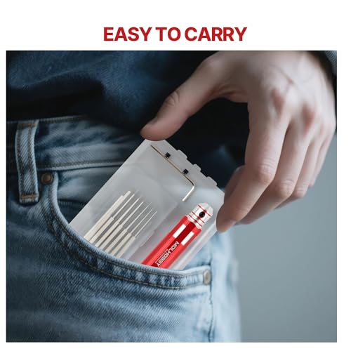 Metal Scribe Tool with 7 Blades (0.1/0.2/0.4/0.6/0.8/1.0/2.0mm) - color: Red