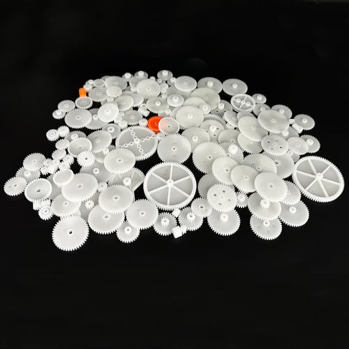 149PCS Module 0.5 Plastic Gears Single Gear Reduction Gear Small Motor Gears for DC Motor RC Car Truck Robot Helicopter DIY Model Toy Gear Replacement Part (149)