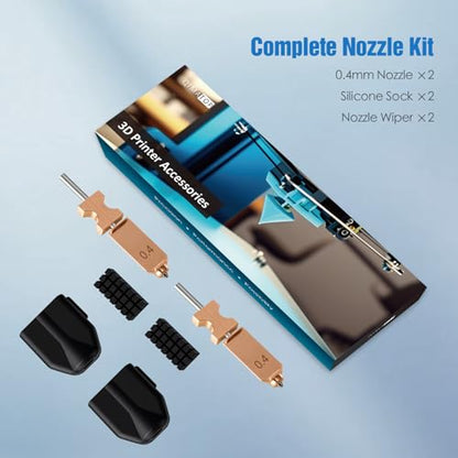 Nozzles for Flashforge AD5X 0.4mm, Nozzle Kit with Silicone Socks & Nozzle Wipers, 3D Printer Accessories - color: 0.4 mm