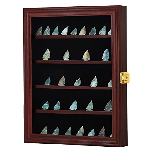 KCRasan Arrowhead Display Case Native American Arrowhead Shadow Box,Small - size: Small Mahogany