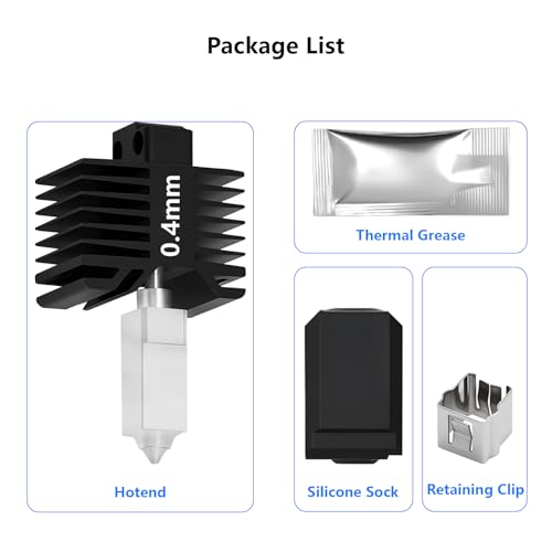 P1P P1S 0.4mm Hardened Steel Hotend, All-Metal Integerted Desige Hot End 320℃ High Temperature Print Head Nozzle Replacement for X1/X1C/P1S /P1P 3D Printer - style: 0.4mm