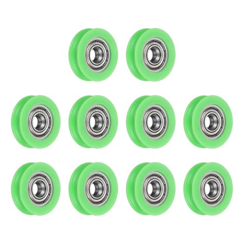 uxcell 10Pcs 625ZZ POM Pulley U-Groove Bearing, 5x23.5x6.8mm, Light Green - color: Light Green, size: 5x23.5x6.8mm, 625ZZ