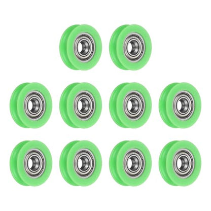 uxcell 10Pcs 625ZZ POM Pulley U-Groove Bearing, 5x23.5x6.8mm, Light Green - color: Light Green, size: 5x23.5x6.8mm, 625ZZ