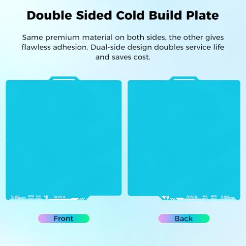 Sovol 3D Printer Upgraded Flexible Cold Build Plate Double Sided, 257x257mm - size: 257*257mm (Cool)