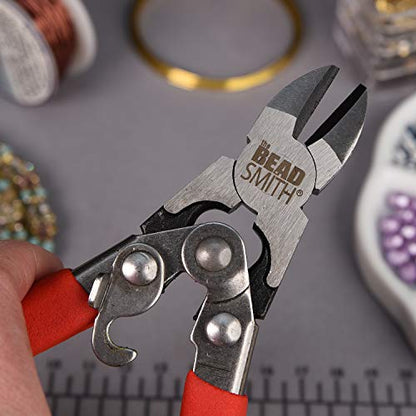 The Beadsmith Heavy Duty Cutter – 6.5 inches (165mm) – Hardened Steel Blades – Red Comfort Grip Handle with Safety Lock – Tool for Jewelry Making, Electronics and Micro Mechanics - size: 6.5 inches