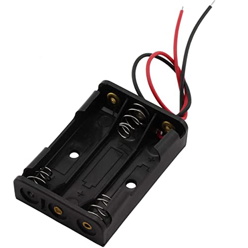 6 Pieces 3 Slots x 1.5V AAA Battery Case Holder Battery Spring Clip Storage Box with 6 inches Wire Leads - size: 6 x 3 Slots AAA without Switch