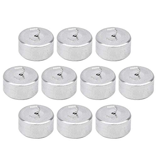 Double Hooked Weight Set, 10 PCS 50g Metal Hanging Hook Weights with Hooks and Ring Lever, Principle Physical Experimental Teaching Tool with a Plastic Box for General Science Physics Laboratory Work