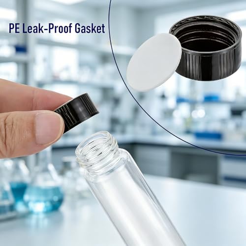 12 Pack 30ml Leak-Proof Glass Vials with Screw Caps