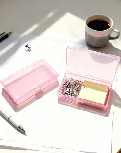 LJY 12 Pink Rectangular Plastic Boxes, 5.3 x 3.1 x 1.2 in for Card Making - color: Pink, size: 5.3 x 3.1 x 1.2 inch