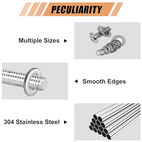 WEGOUP 900 Pcs Stainless Steel Flat Washers for Screws, Assorted Sizes - size: 9 Sizes 900 Pcs