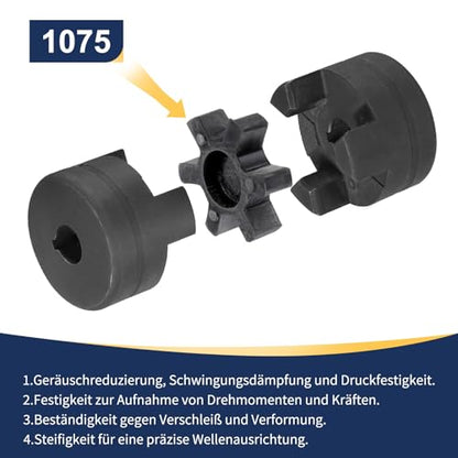 uxcell 1/2" to 3/8" L075 Flexible 3-Piece L-Jaw Coupling Coupler Set - size: 1/2" to 3/8"