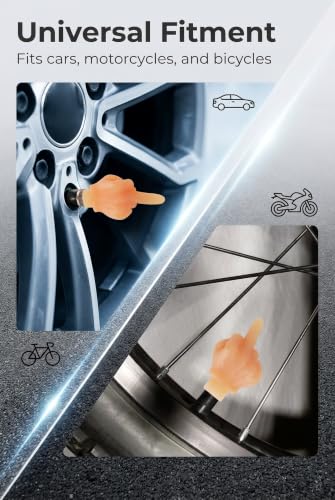 4 PCS Middle Finger Tire Valve Stem Caps, Prank Valve Cover Decor