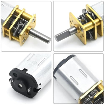 VIKKSAER 3Pcs DC 6V 100RPM 6mm N20 Singel Shafts High Torque Speed Reduction Motor with Metal Gearbox, Mini Metal Gearwheel Gear Motor, Micro Motor for DIY RC Toys