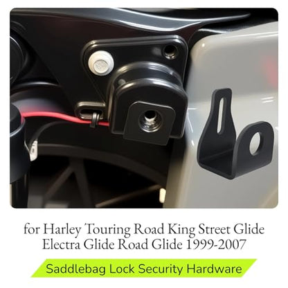 Motorcycle Saddlebag Lock Security Hardware Mounting Bracket Kit for Harley Touring Road King Street Glide Electra Glide Road Glide 1999-2007