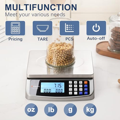 Atogou 110lb Food Scale, Commercial Kitchen Scale with Price Computing - style: Grey 110lb/50kg