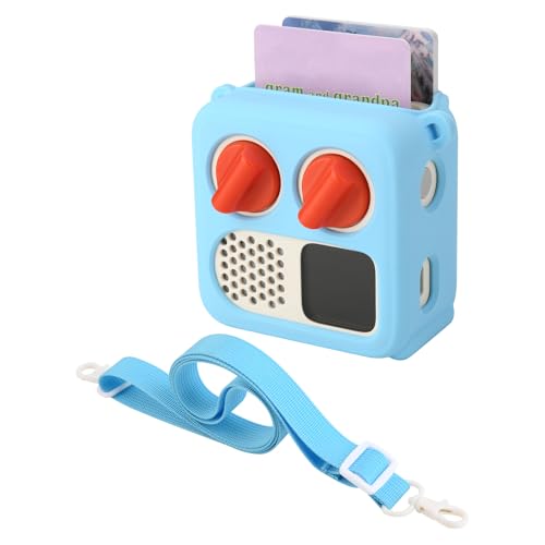 Silicone Case Cover for Yoto Mini (2024 Edition), Travel Carrying Case with Adjustable Shoulder Strap Protective Cover for Yoto Mini Player (Sky Blue) - color: Sky Blue