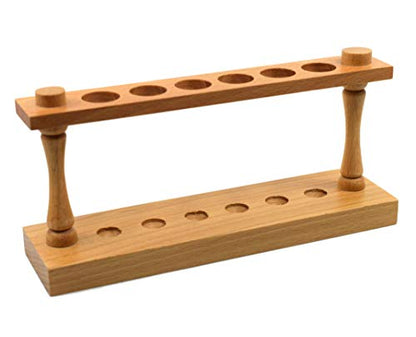 EISCO Wooden Stand for Test Tubes, Test Tube Rack, 6 Slots, 22mm, 9.75"