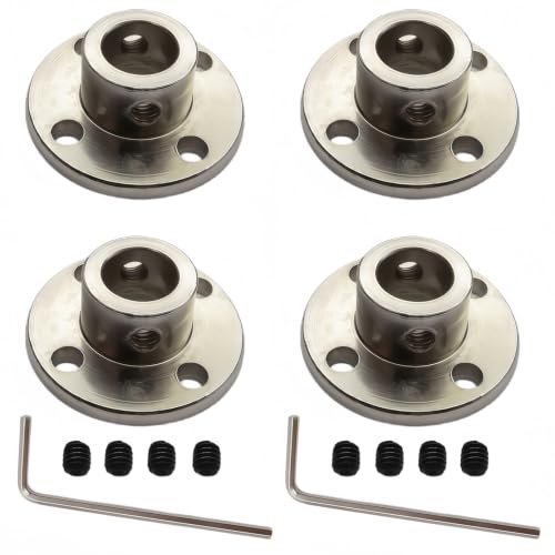 4Pcs 10mm Shaft Coupler, Rigid Coupling Flanged Motor Guide - size: 10mm