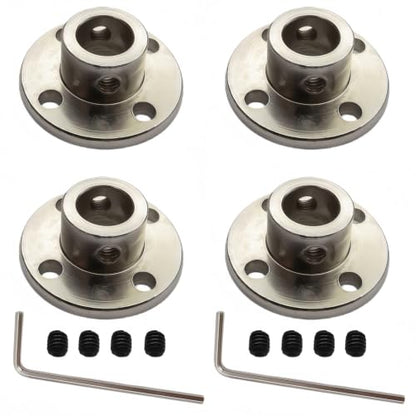 4Pcs 10mm Shaft Coupler, Rigid Coupling Flanged Motor Guide - size: 10mm