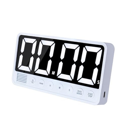 Digital Kitchen Timer, 7.1In Extra Large LED Display Countdown Timer - color: White