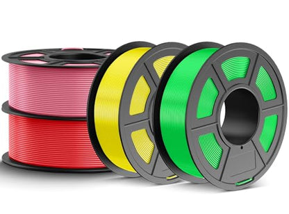 JAYO High Speed PLA 3D Printer Filament Bundle 1.75mm, 1.1kg, 4-Pack - color: 4*1.1kg(red & Green & Yellow & Pink)