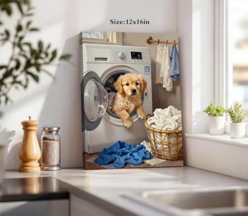 ZOIYINO Laundry Room Canvas Frame Wall Art Laundry Sign Painting - color: Laundry Room Canvas Frame Wall Art