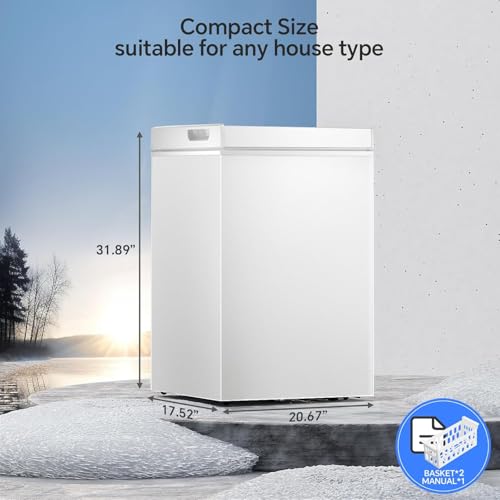 Kismile 2.0 Cubic Feet Chest Freezer, Compact Deep Freezer for Home, White - color: White, size: 2.0 Cu.ft