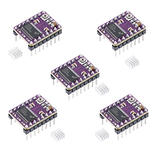 DRV8825 Stepper Driver, DRV8825 Stepper Motor Driver Module for 3D Printer Stepper Driver 4-Layer PCB Board, Send Heat Sink(5PCS)