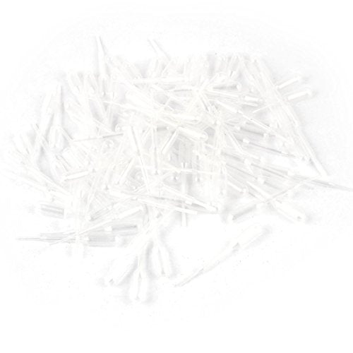 100 Pcs Plastic Disposable Pipettes 0.2ml, Clear Transfer Pasteur Pipettes, 63mm Length, Liquid Dropper for Ear Eye Essential Oils Alcohol Paint Makeup Lab