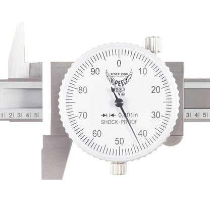 PEC Dial Caliper 0-4 Inch, Stainless Steel Precision Measuring Tool - size: 0-4“