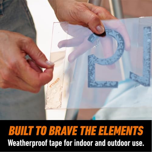 Gorilla Tough & Clear Double Sided Mounting Tape, Clear Tape, 1" x 150" (Pack of 12) - Weatherproof for Indoor or Outdoor - size: 12 - Pack