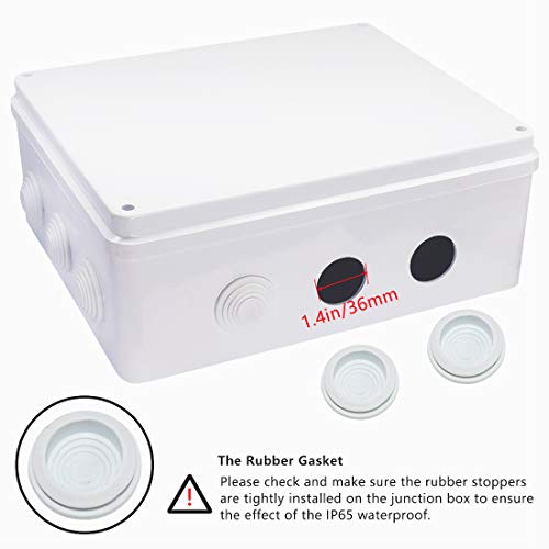 Zulkit Junction Box ABS Plastic Dustproof Waterproof IP65 Universal Electrical Boxes Project Enclosure White 11.8 x 9.8 x 4.7 inch (300mmx250mmx120mm) - size: 11.8" x 9.8" x 4.7"