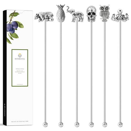 Homestia 6 Pcs 7.5 Inch Metal Stir Sticks, Swizzle Sticks Cocktail Stirrers - color: Classic Series