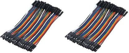 Antrader Breadboard Jumper Wires 40 Pin 10CM Female to Female for Raspberry Pi (Pack of 2) - size: 10cm (F/F) (Pack of 2), style: 40 Pin (F/F)