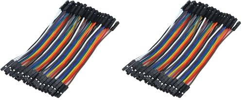 Antrader Breadboard Jumper Wires 40 Pin 10CM Female to Female for Raspberry Pi (Pack of 2) - size: 10cm (F/F) (Pack of 2), style: 40 Pin (F/F)
