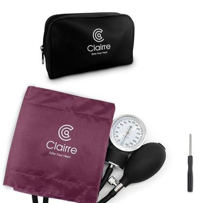 Manual Blood Pressure Cuff for Home Medical BP Monitoring, Burgundy - color: Red, style: Without Stethoscope