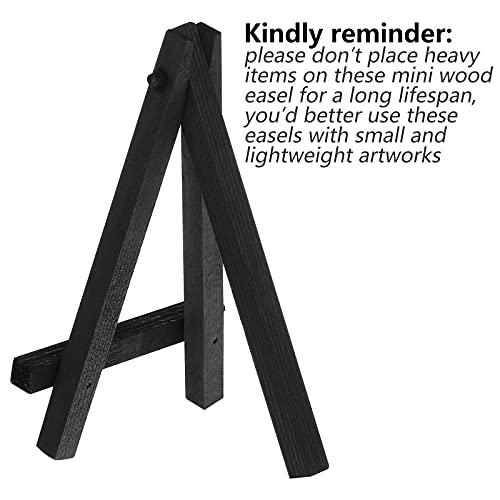 Chuangdi 12 Pcs 3.5 Inch Black Mini Easel Stands Wood Display Easel - size: 3.5 Inch