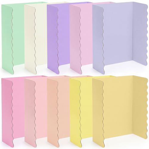 Mooliwe 10 Pack Scalloped Trifold Poster Board, 24" x 16", Macaron, Pastel - color: Macaron, size: 24" X 16"