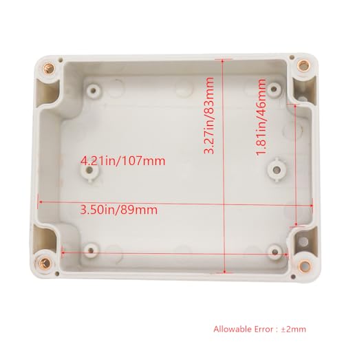 Project Box IP65 Waterproof Junction Box ABS Plastic Electrical Boxes DIY Electronic Project Case Power Enclosure White 4.53x3.54x2.17 inch (115 x 90 x55 mm) - color: White, size: 4.53"x3.54"x2.17"