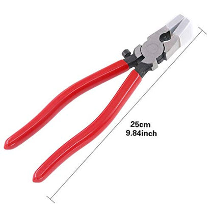 Swpeet Heavy Duty Key Fob Pliers Tool, Metal Glass Running Pliers With Curved Jaws and Rubber Tips - Perfect for Key Fob Hardware Install and Stained Glass Work