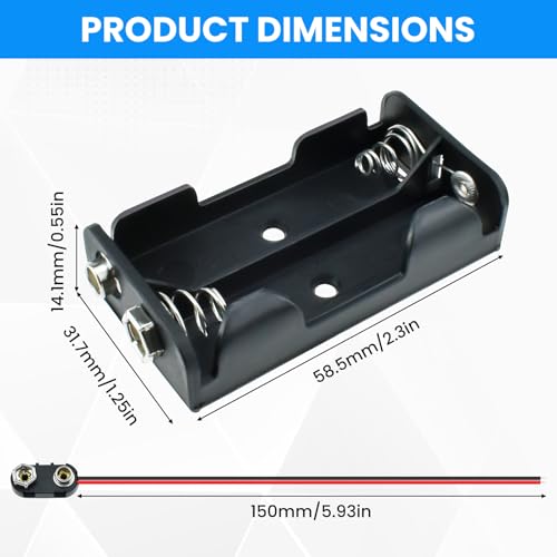 SDTC Tech 2-Set 2X 1.5V AA Battery Holder and I Type Snap Connector Kit - size: 2 Slot