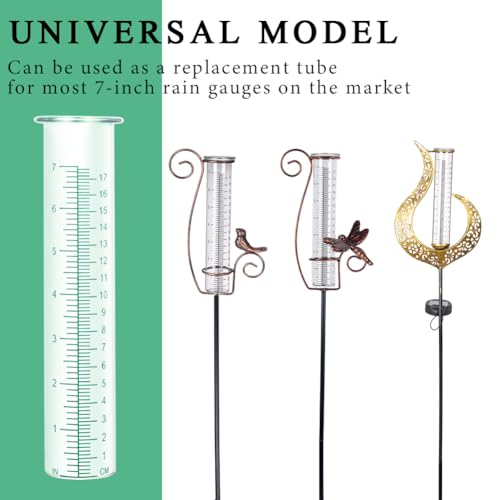 7'' Capacity Rain Gauge Replacement Tube Glass, 2 Pcs - color: Green-2PCS