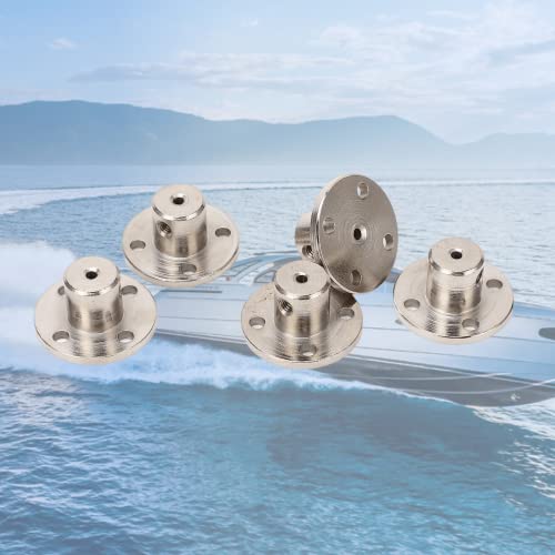 5 Pack 2mm Flange Coupling Connector, Steel Model Coupler Accessory, Shaft Axis Fittings for DIY RC Model Motors, Hardware, High Hardness Coupling Connector, Silver
