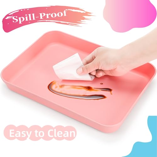 Lyellfe 15 Pack Plastic Art Trays, Deep Activity Sand Serving Trays
