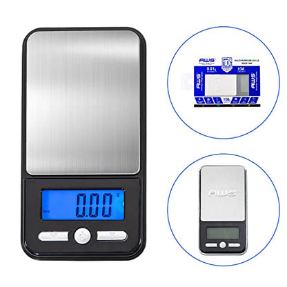 American Weigh Scales Digital Pocket Scale AC SERIES 150g x 0.01g | High Precision 0.001g Accuracy Mini Gram Scale for Kitchen, Lab, Jewelry, Coin Scale, Small Digital Gram Scale Portable Travel Scale - size: 150g x 0.01g