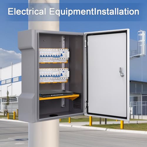 Electrical Junction Box Metal 16.1"x13.8"x7.1" Waterproof Steel Enclosure Weatherproof Project Box with Internal Mounting Panel Hinged Cover - size: 16.1"x13.8"x7.1"